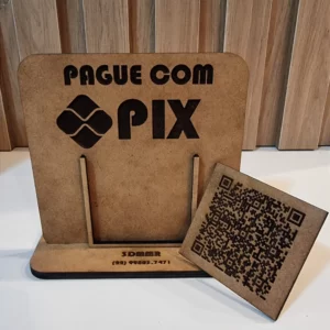Placa “Pague com PIX” com QR Cod e base